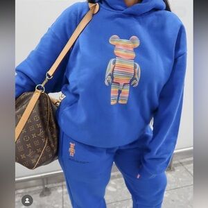 Pangaia x Bearbrick - Blue Hoodie and Sweatpants set